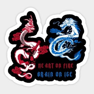 Some say the world will end in fire, some say in ice. Fire and Ice dragon. Sticker